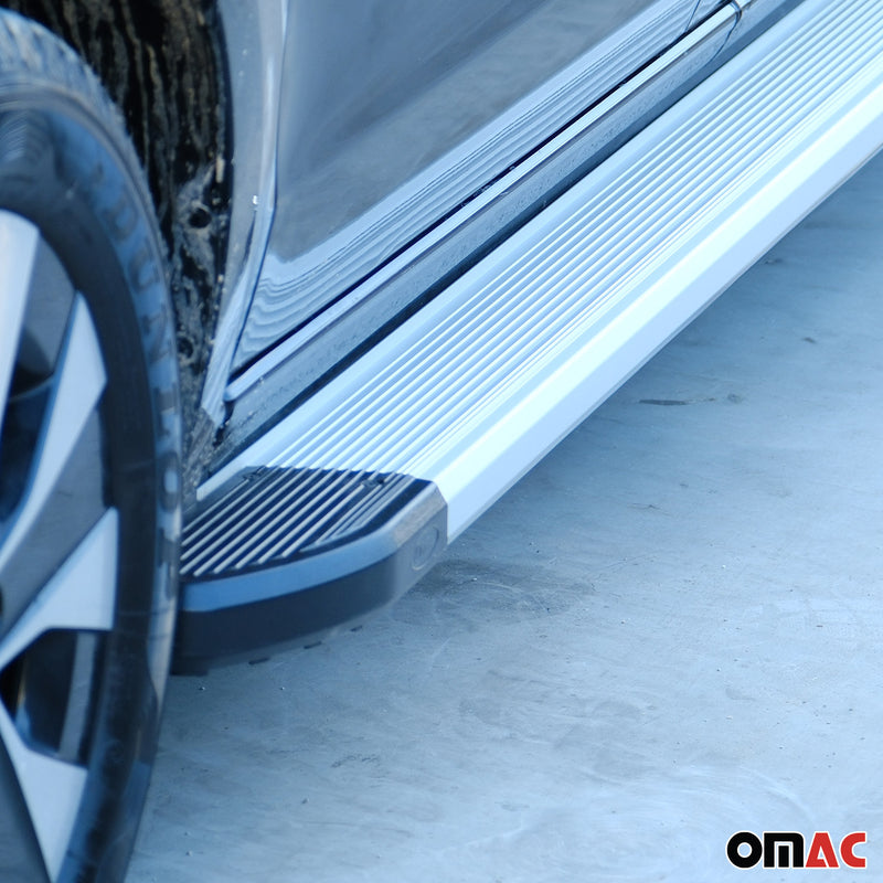 Marchepieds Latéraux pédale pour Fiat Doblo 2000-2010 L1 Argent Aluminium 2Pcs