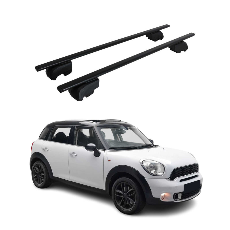 Barres de toit Transversales pour Mini Countryman 2010-2016 Fer Noir ABE