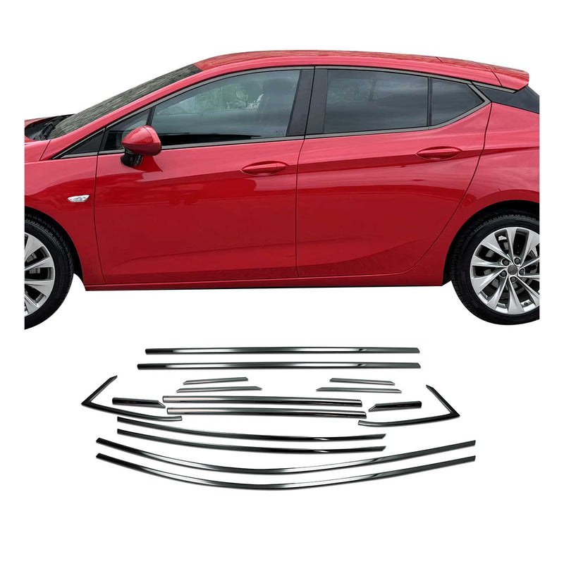 Garniture de Fenêtre pour Opel Astra K Acier Inox Foncé 6Pcs