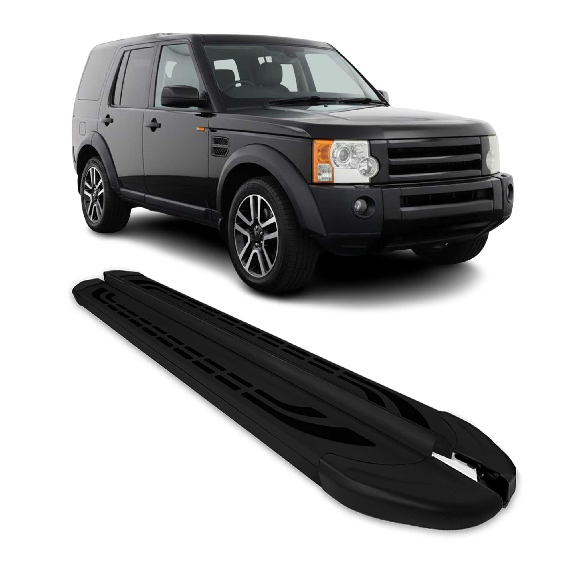 Marchepieds Latéraux pour Land Rover Discovery III 2004-2009 Aluminium Noir 2Pcs