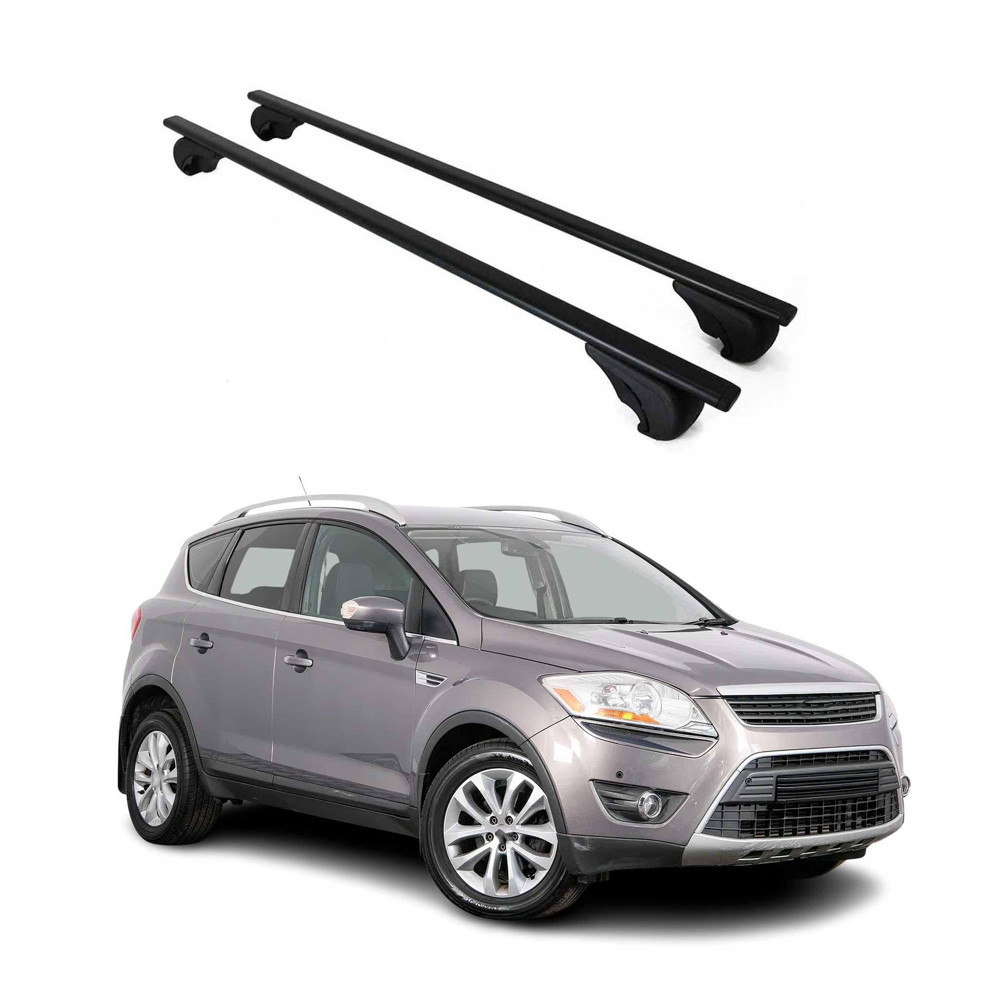 Barres De Toit Transversales Pour Ford Kuga I 2008-2012 2pcs Noir en Métal