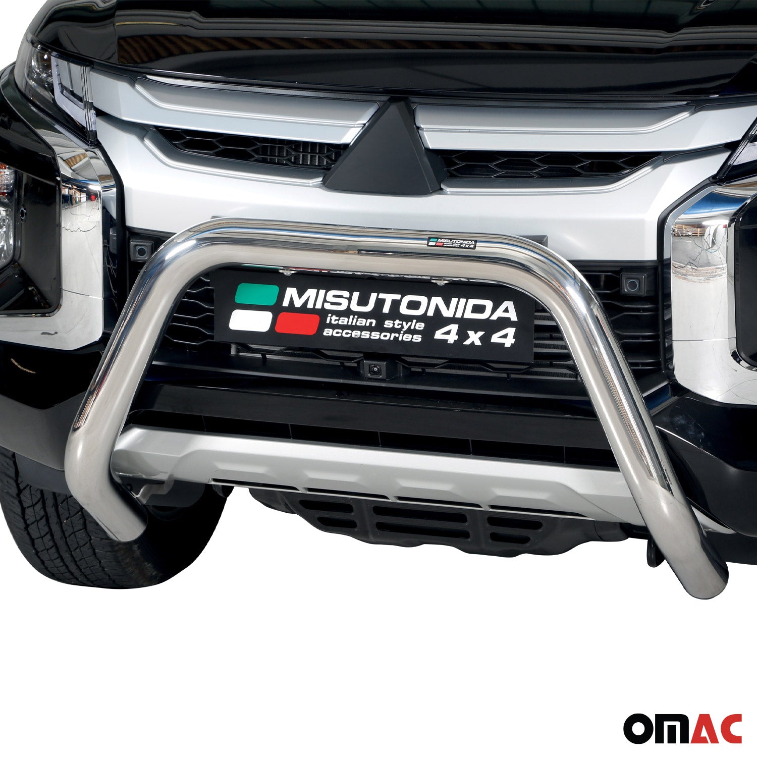 Pare-buffle Avant pour Mitsubishi L200 2019-2023 76 mm en Acier Gris
