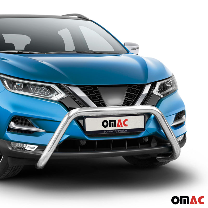 Pare-Buffle Avant Pour Nissan Qashqai 2016-2021 en Acier Inoxy Argent