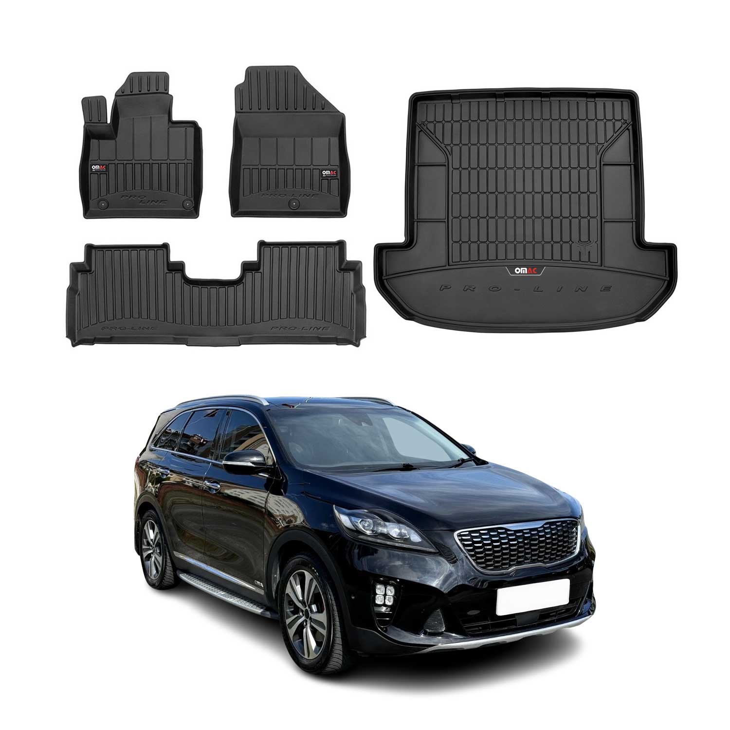 Kit Tapis de sol et coffre pour Kia Sorento III 2015-2020 OMAC Premium 5 Places