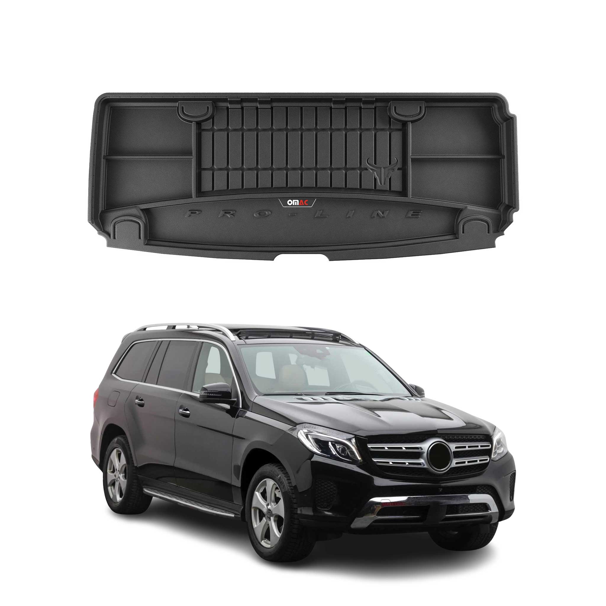 Tapis de Coffre pour Mercedes Classe GLS 2015-2019 Noir TPE