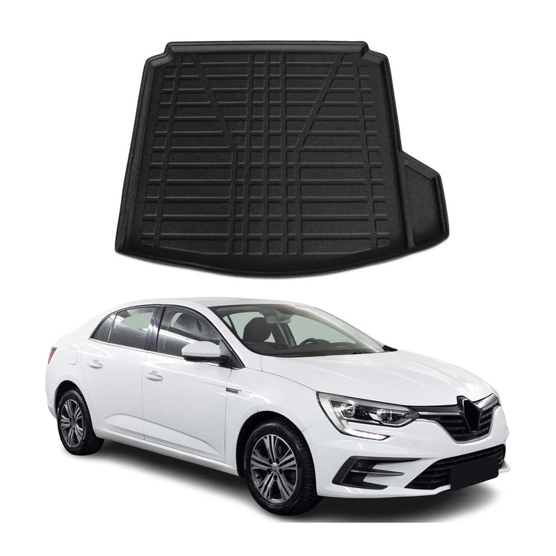Tapis de Coffre pour Renault Megane IV 2016-2022 Berline en TPE Noir