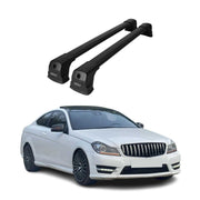 Barres de toit transversales pour Mercedes Classe C C204 Coupe 2011-14 Alu Noir