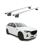 Barres de toit transversales pour Mazda CX-80 2024-2026 Alu Gris Argenté 2x ABE