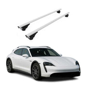 Barres de toit pour Porsche Taycan Cross Turismo 2021-2026 Acier Argent 2x