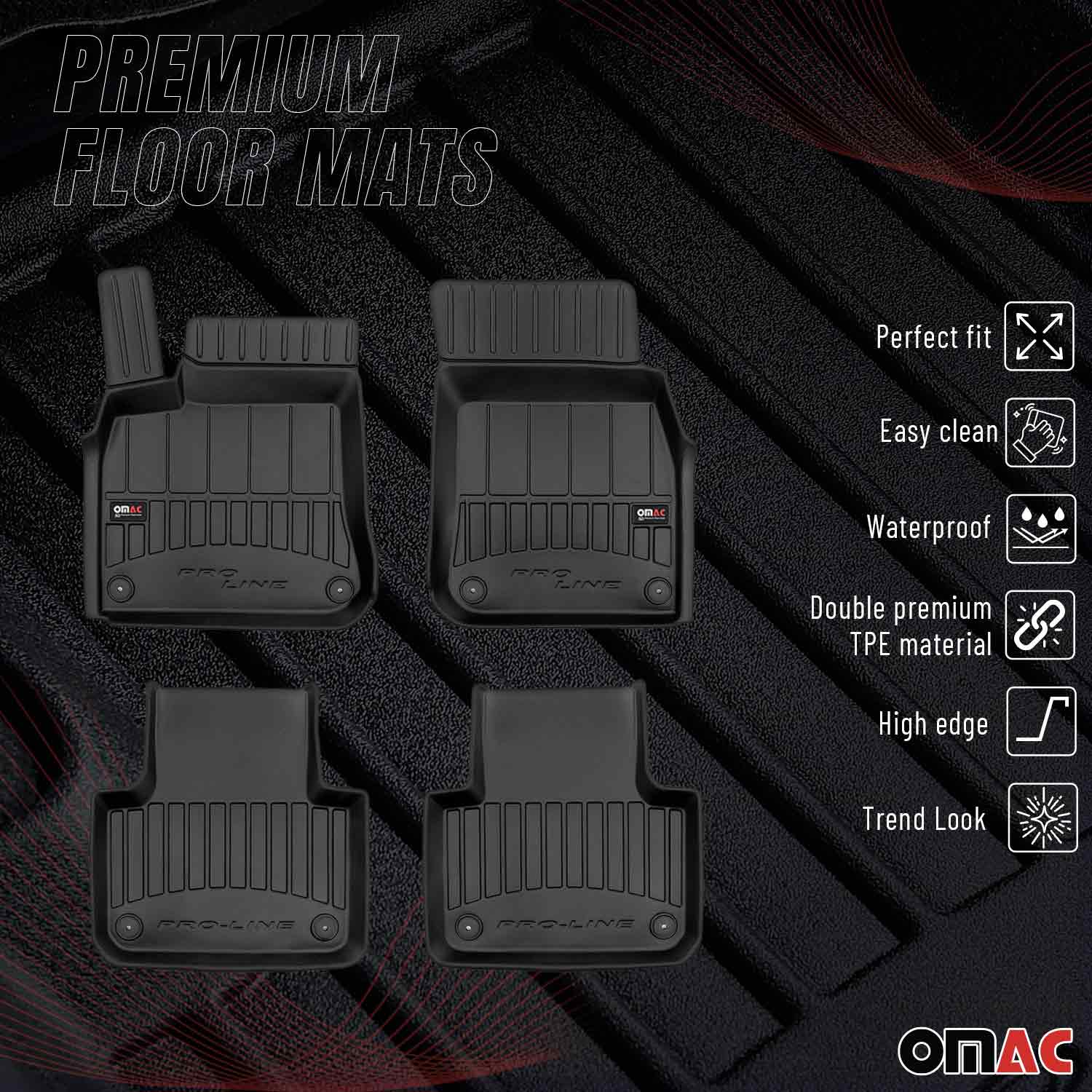 OMAC Tapis de sol en caoutchouc pour VW Touareg 2017-2023 Noir Premium