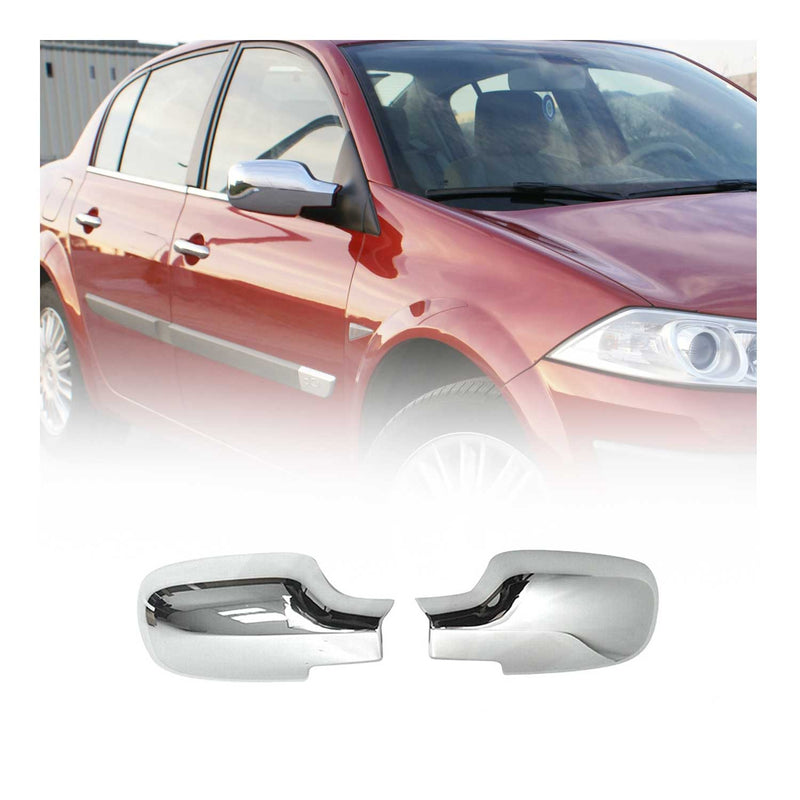 Coques de Rétroviseurs pour Renault Megane 2002-2009 2x Plastique ABS Chromé