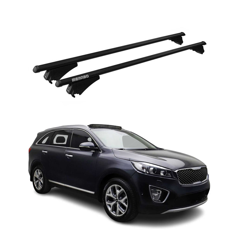 Tiger Barres de toit transversales pour Kia Sorento 2014-2018 Noir
