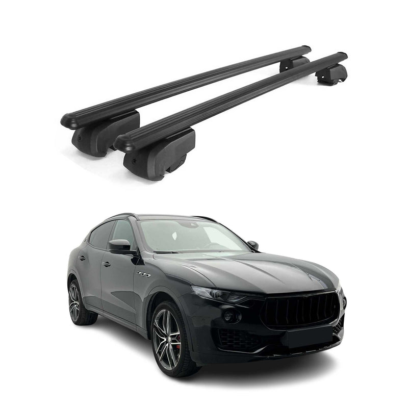 Barres de toit Transversales pour Maserati Levante 2017-2023 Alu Noir ABE