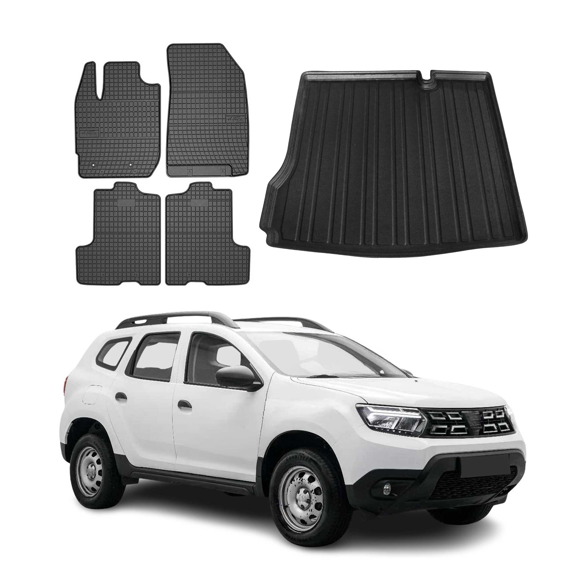 Kit Tapis de sol et coffre pour Dacia Duster 2018-2024 TPE Noir