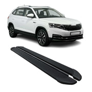 Marchepieds Latéraux Pédale pour Skoda Kamiq 2019-2026 Alu Noir 2 pièces