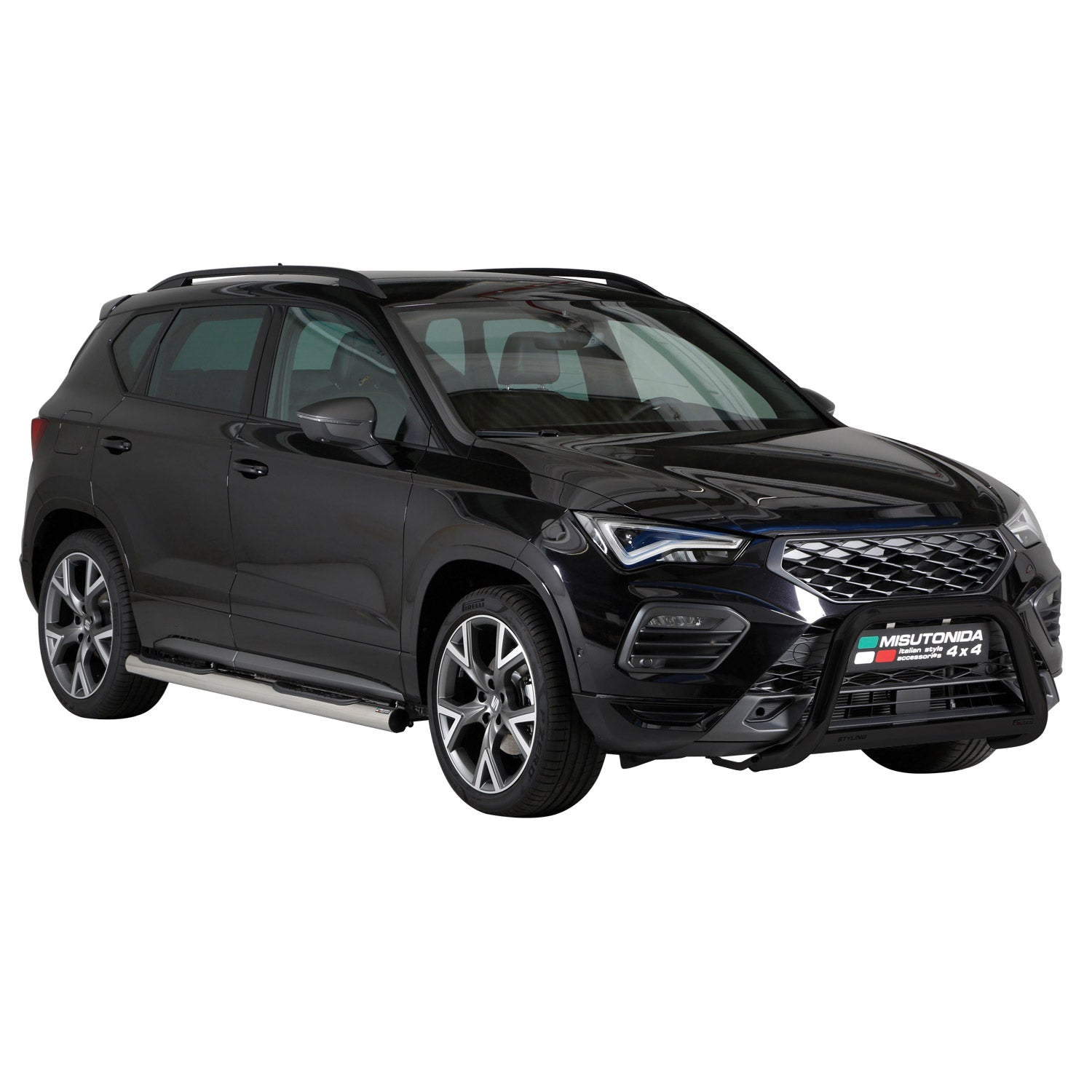 Pare-buffle Avant pour Seat Ateca 2021-2026 FL 63mm en Acier Inoxydable Noir