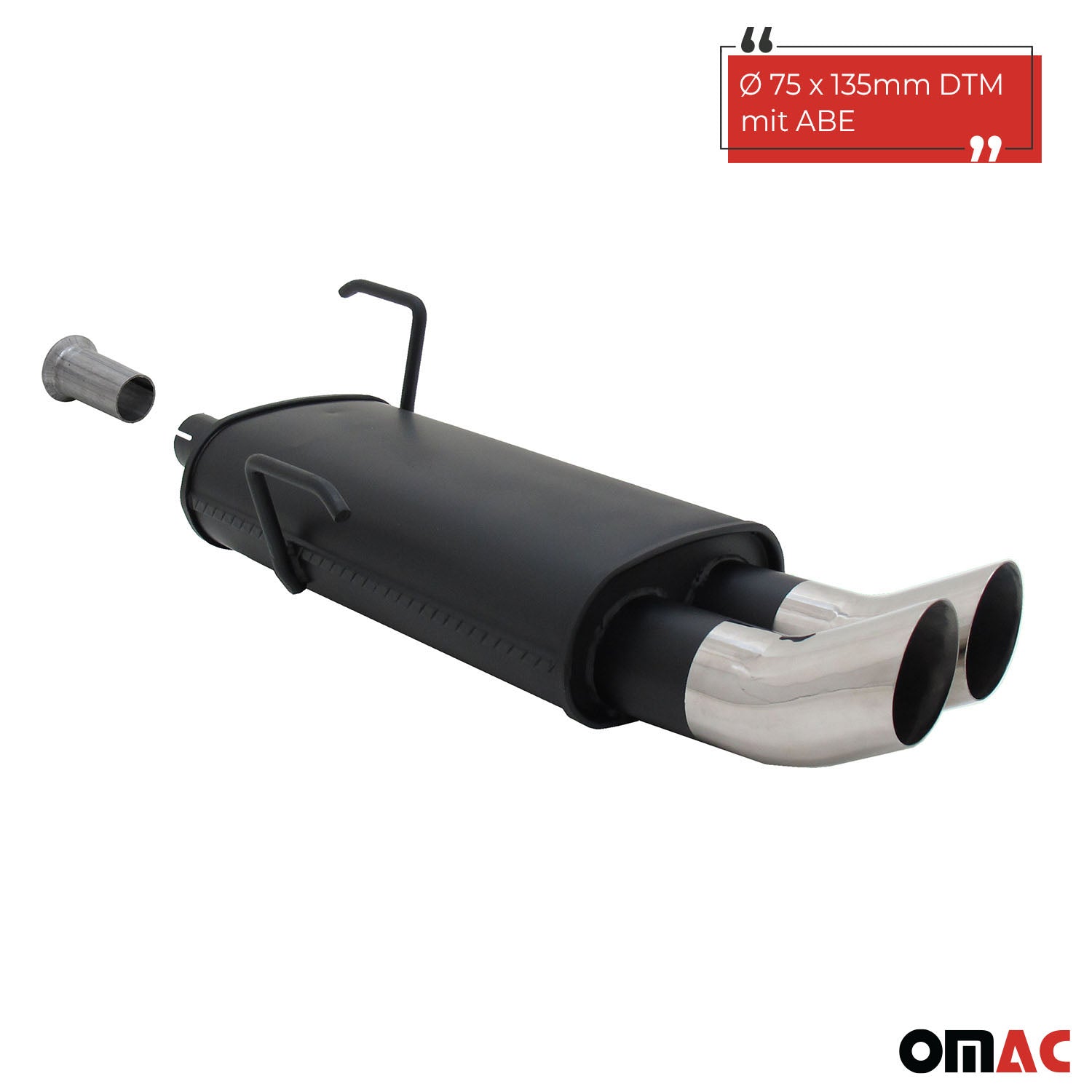 Échappement arrière sport Novus pour Peugeot 206 2x76mm DTM avec ABE