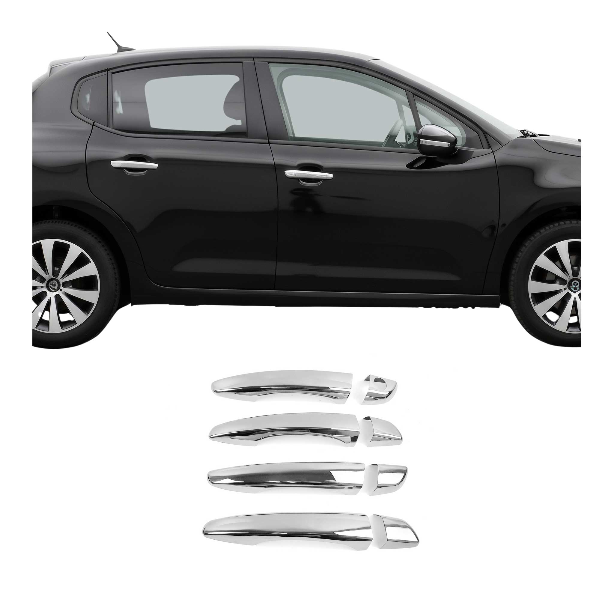 Couverture de poignée porte pour Citroen C3 / C3 Aircross 2016-2024 H1 Chromé