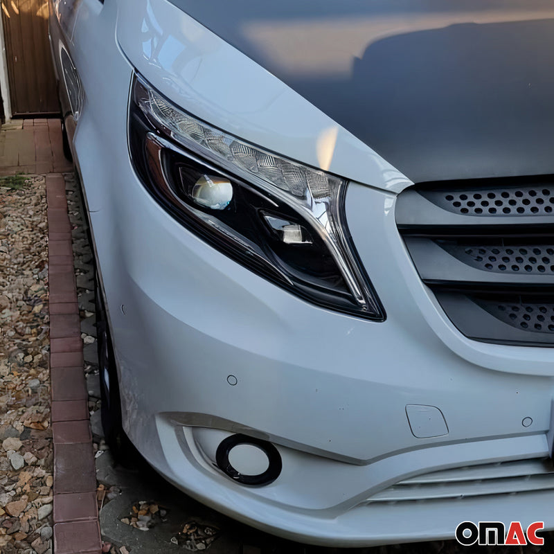 Cadres phares antibrouillard pour Mercedes Benz Vito W447 2014-2025en carbone