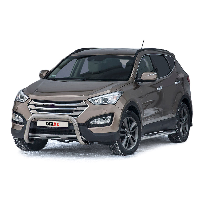 Pare-Buffle Avant Pour Hyundai Santa Fe III 2012-2018 en Acier Argent