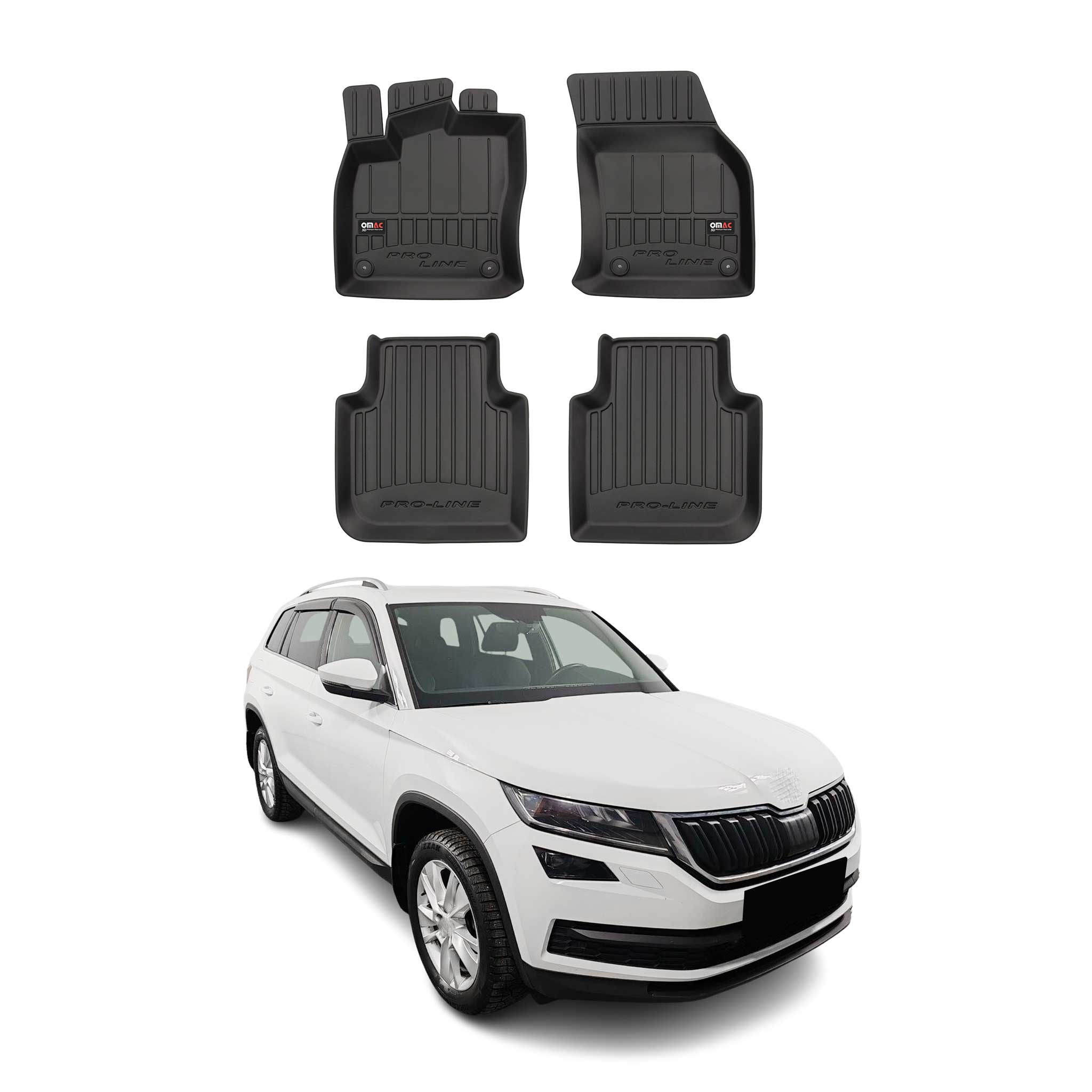 Tapis de Sol pour Skoda Kodiaq 2016-2022 TPE Noir