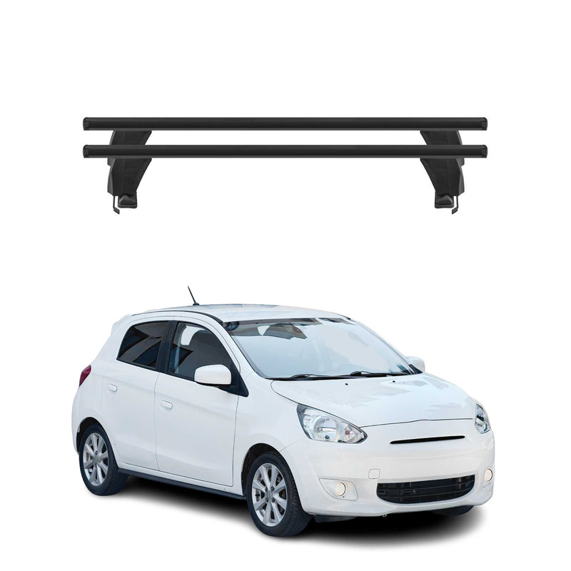 Barres de toit Transversales pour Mitsubishi Spacestar 2012-2016 Alu Noir 2x