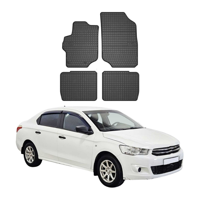 Tapis de Sol pour Citroen C-Elysee 2012-2020 Caoutchouc Noir