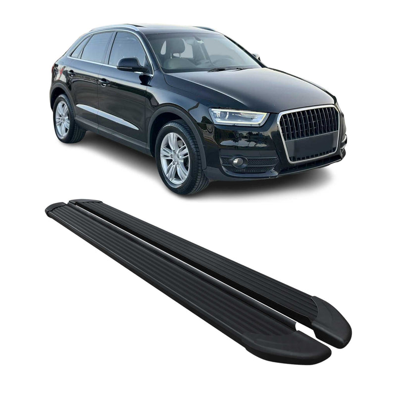 Marchepieds latéraux pédale pour Audi Q3 8U 2011-2018 Noir 2Pcs Aluminium