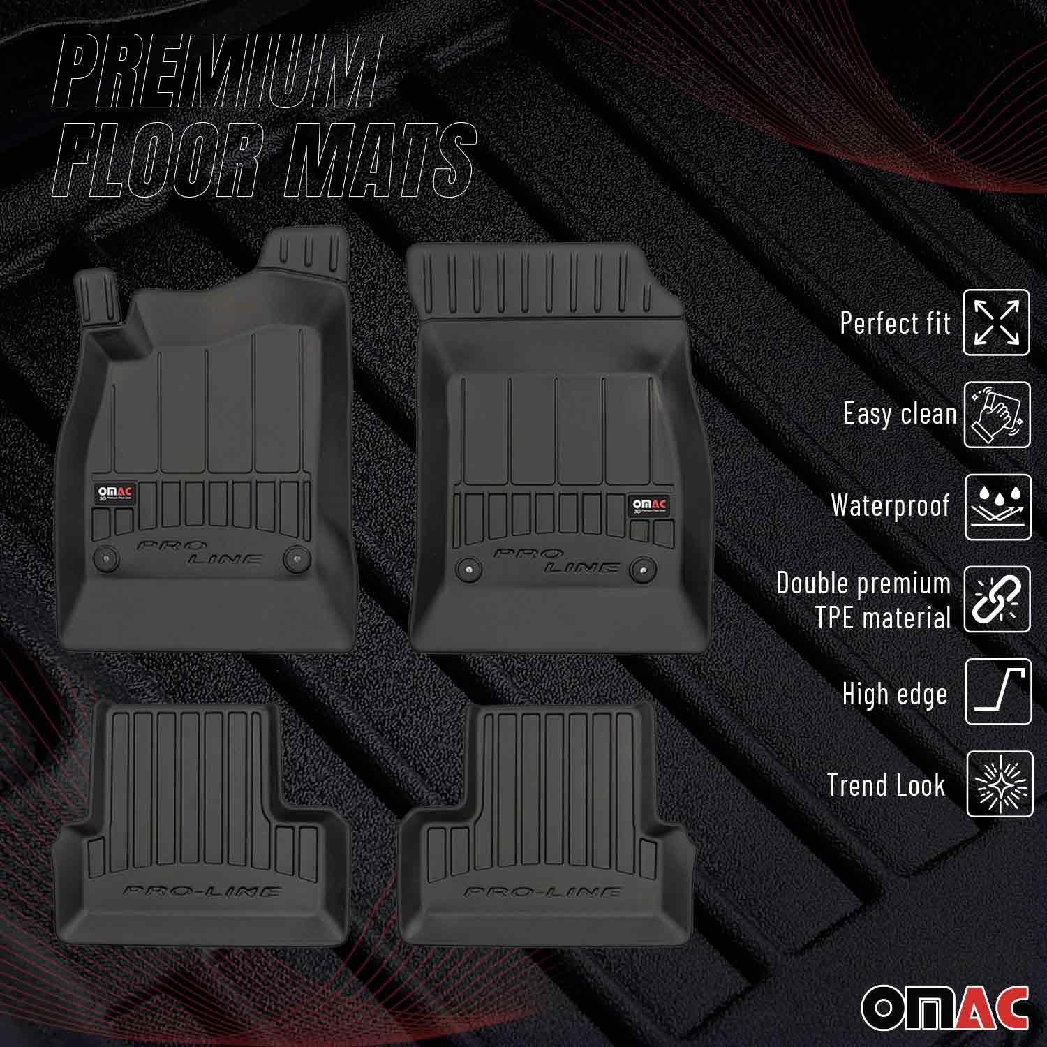 OMAC Tapis de sol en caoutchouc pour Chevrolet Cruze 2009-2023 Noir Premium