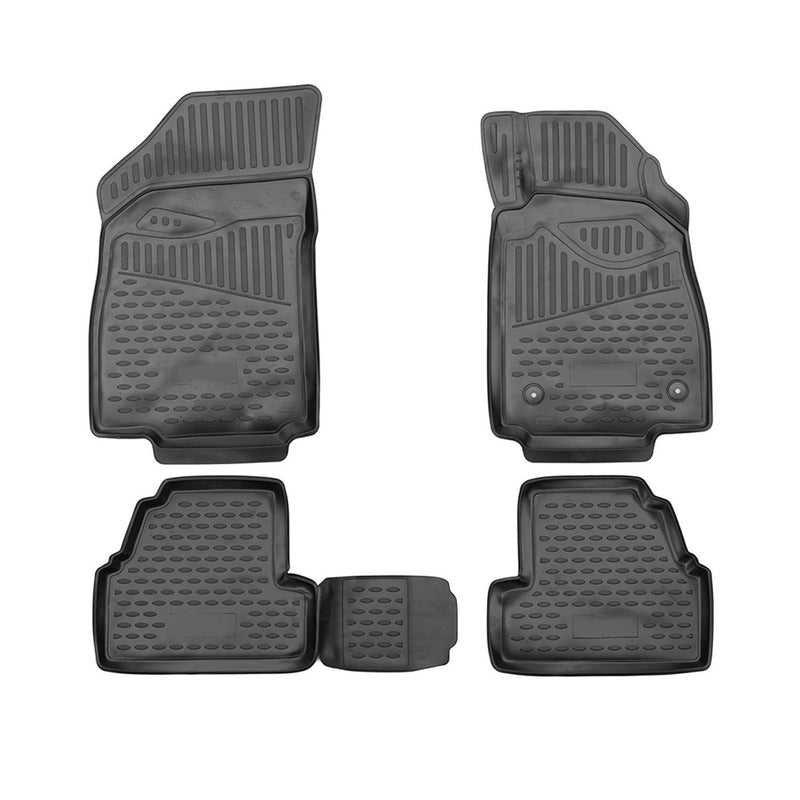 Tapis de sol pour Opel Mokka 2012-2017 RHD en caoutchouc TPE 3D Noir 4Pcs