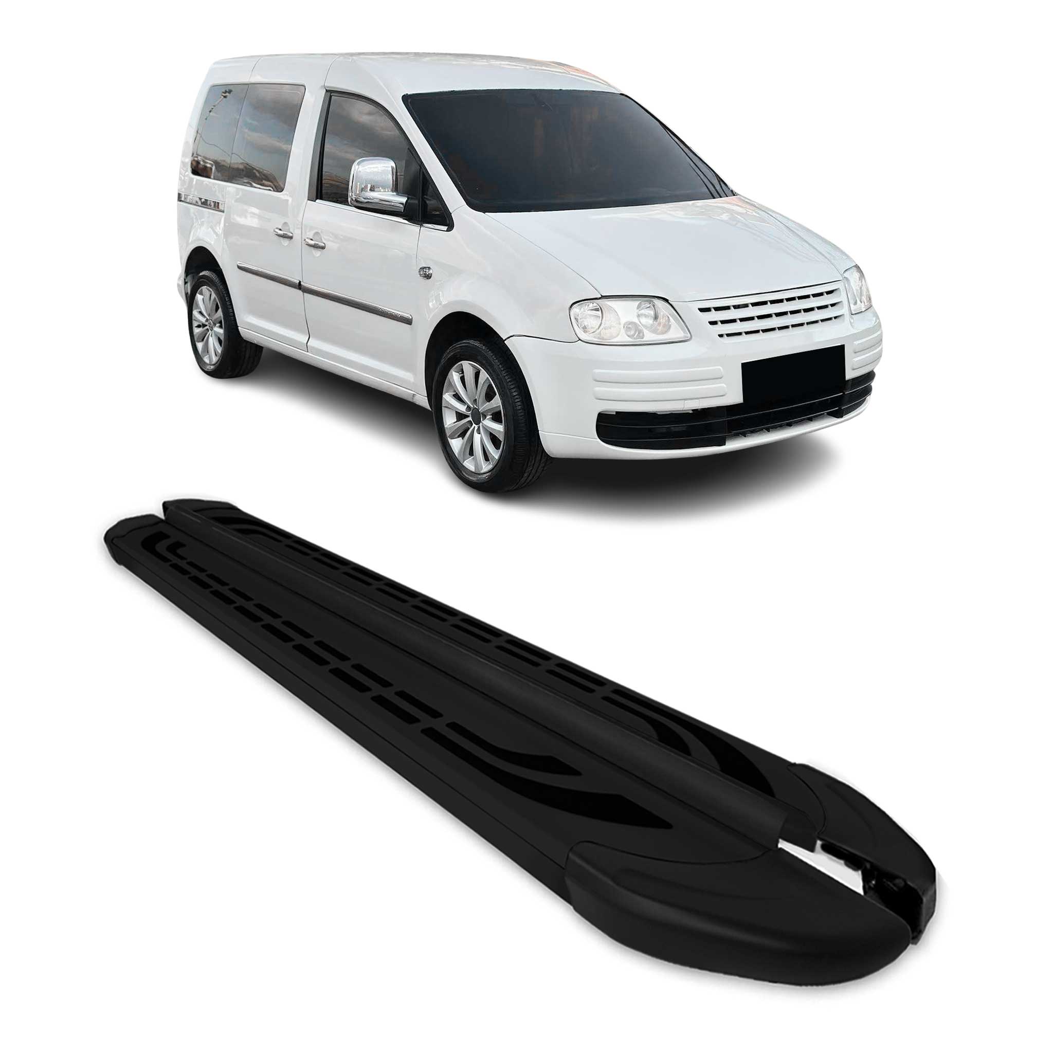 Marchepieds Latéraux pédale pour VW Caddy 2003-2020 L1 Aluminium Noir 2Pcs