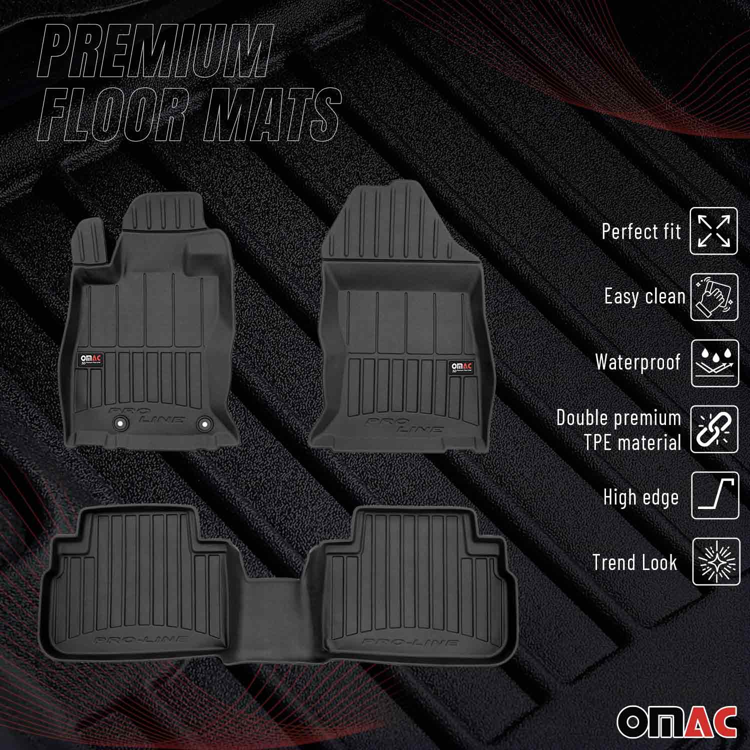 OMAC Tapis de sol en caoutchouc pour Subaru Forester V 2018-2025 Noir Premium