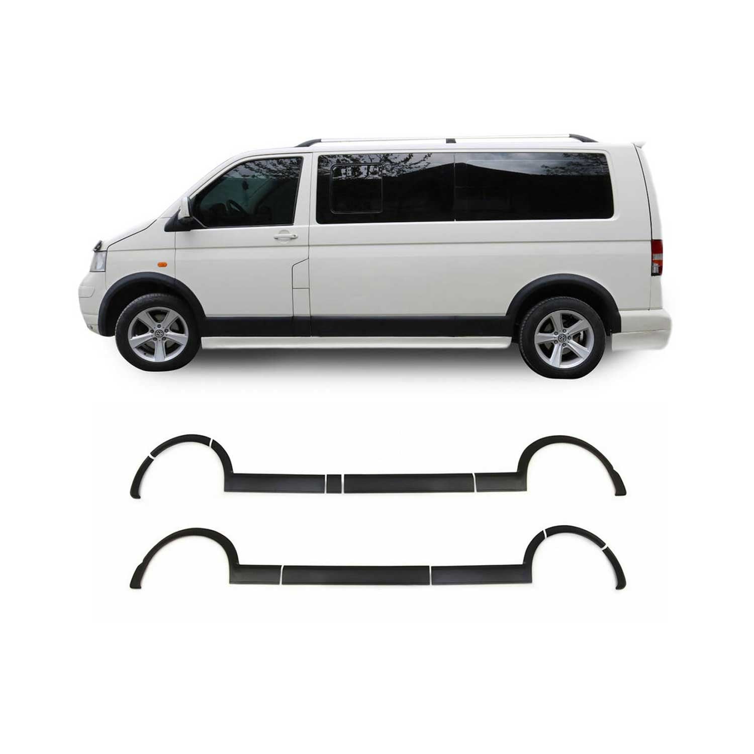 OMAC Protection d'aile pour VW T5 Transporter 2003-2015 L1 ABS Noir 11 Pcs