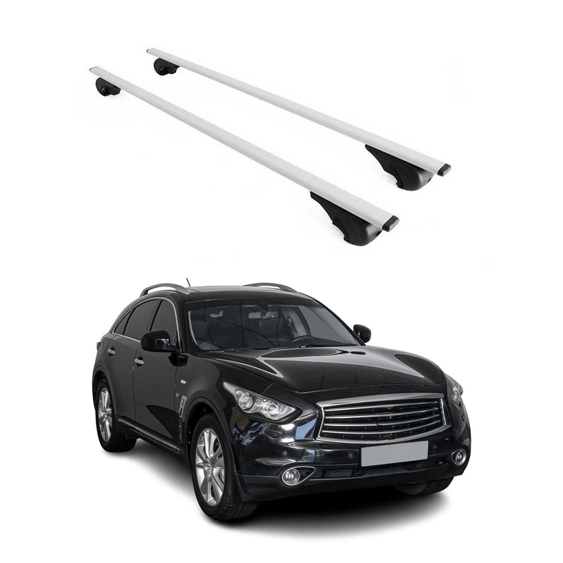 Barres de toit Transversales pour Infiniti QX70 2013-2021 Fer Argent