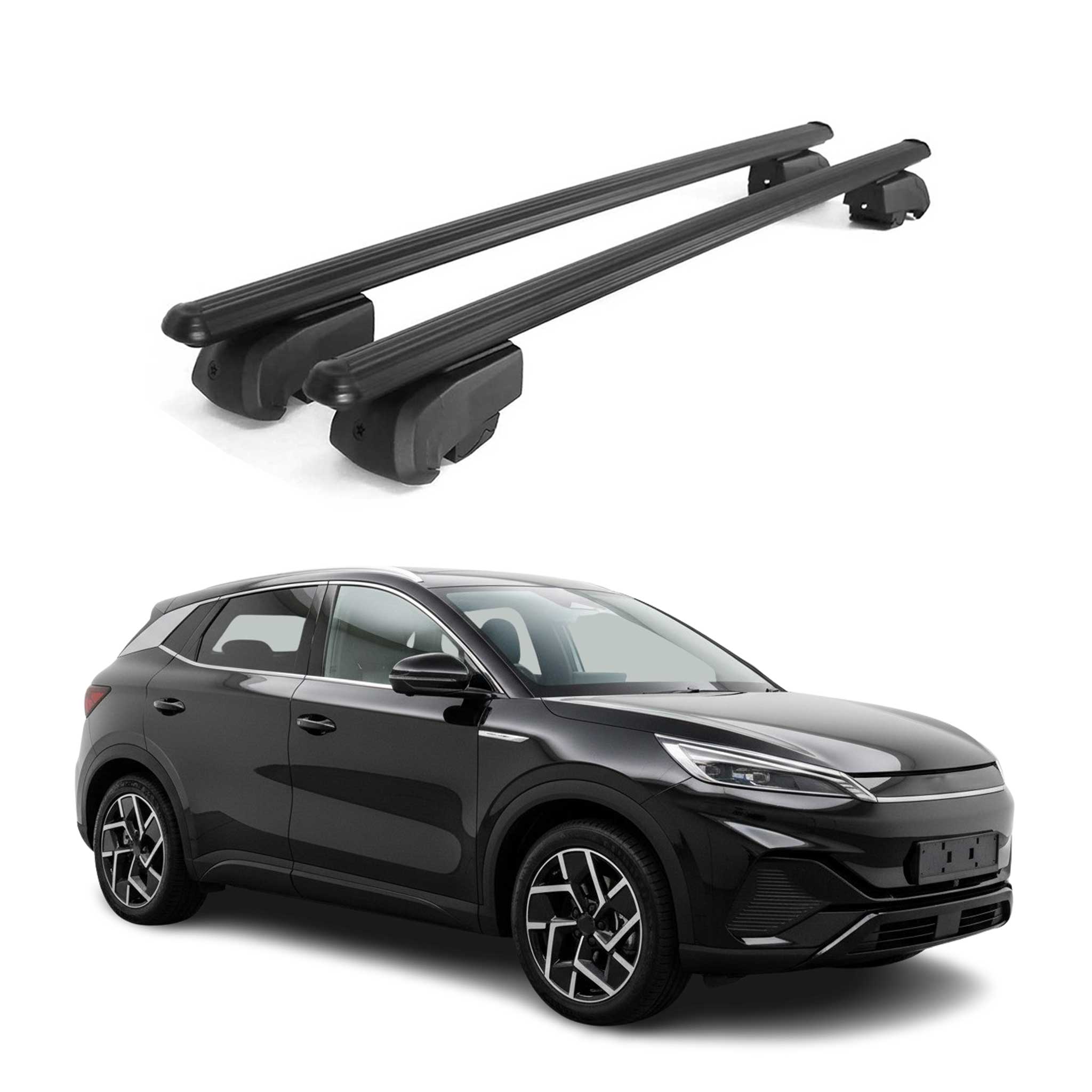 Barres de toit Transversales pour BYD Atto 3 2022-2026 Aluminium Noir 2Pcs