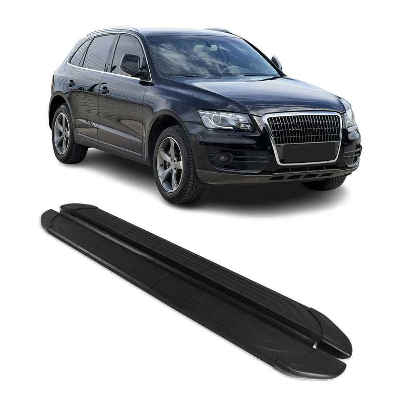 Marchepieds latéraux pédale pour Audi Q5 8RB 2008-2017 2Pcs Aluminium Noir