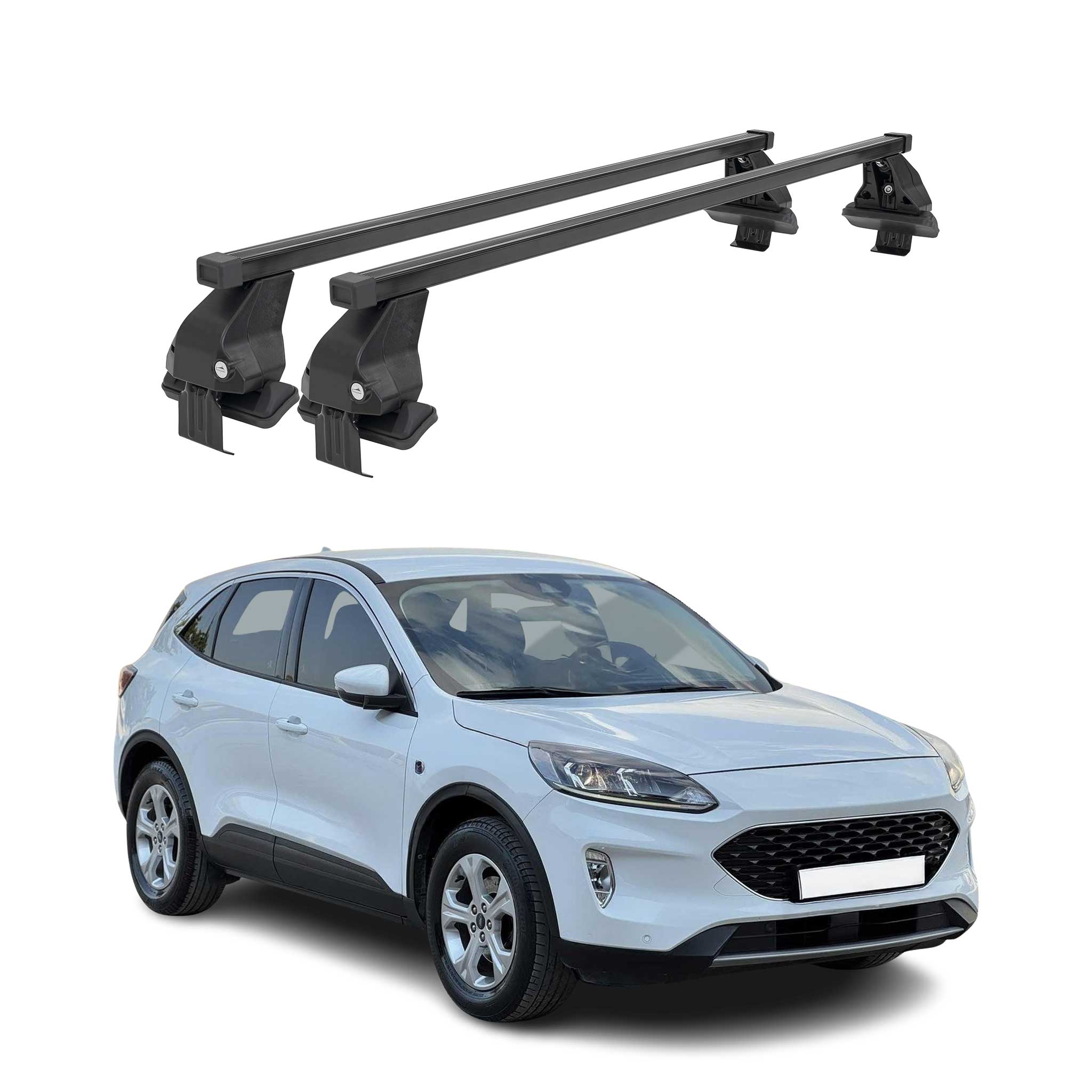 Barres Transversales Menabo pour Ford Kuga III 2019-2026 50 kg en acier Noir