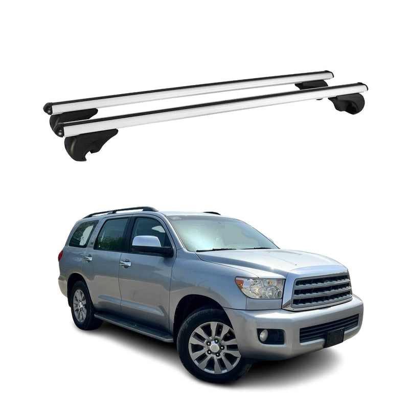 Barres de toit Transversales pour Toyota Sequoia 2007-2018 Aluminium Argent
