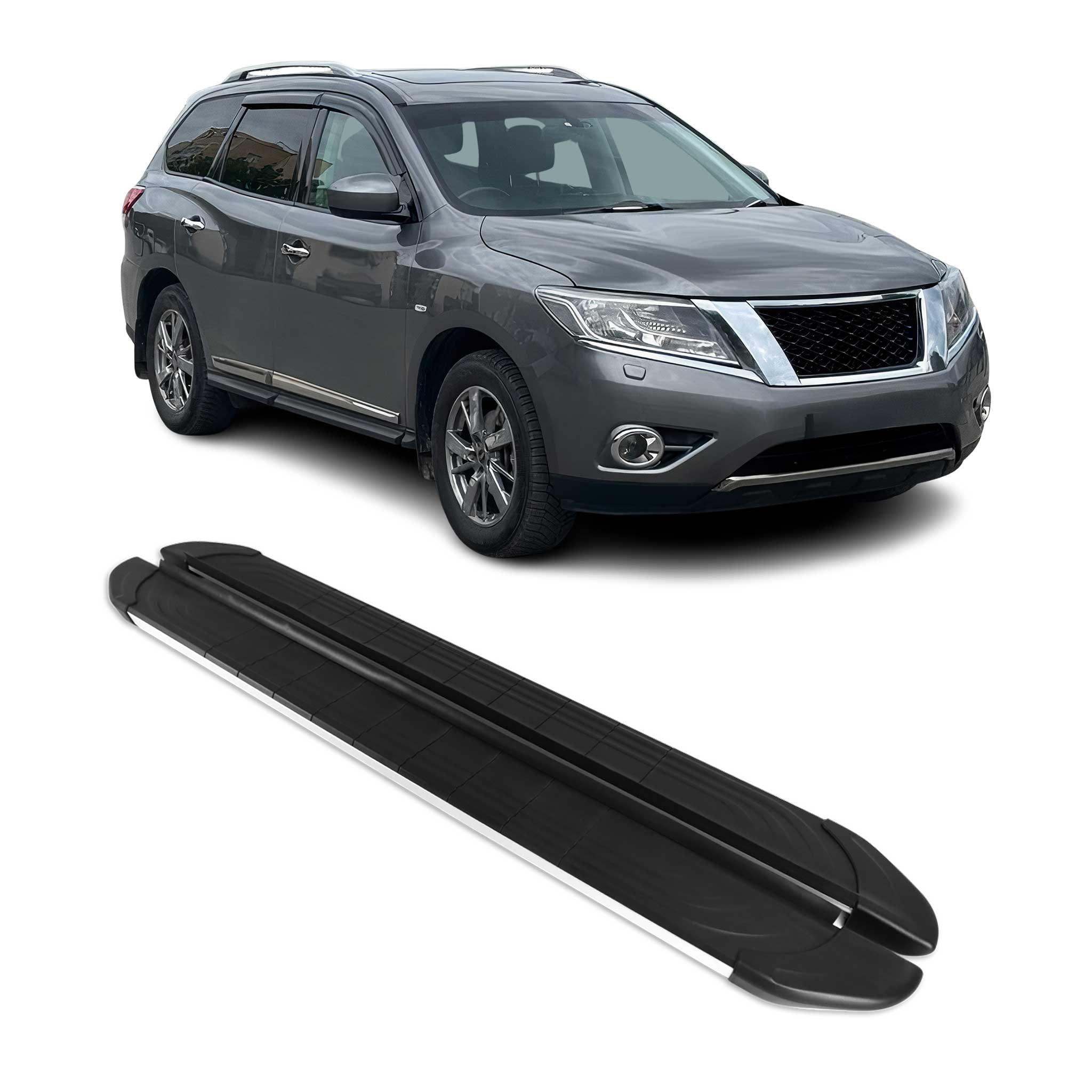 Marchepieds Latéraux pour Nissan Pathfinder 2013-2021 2Pcs Aluminium Noir