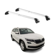Barres de toit pour Skoda Kodiaq I 2016-2024 5P Gris Argenté 2 pièces ABE