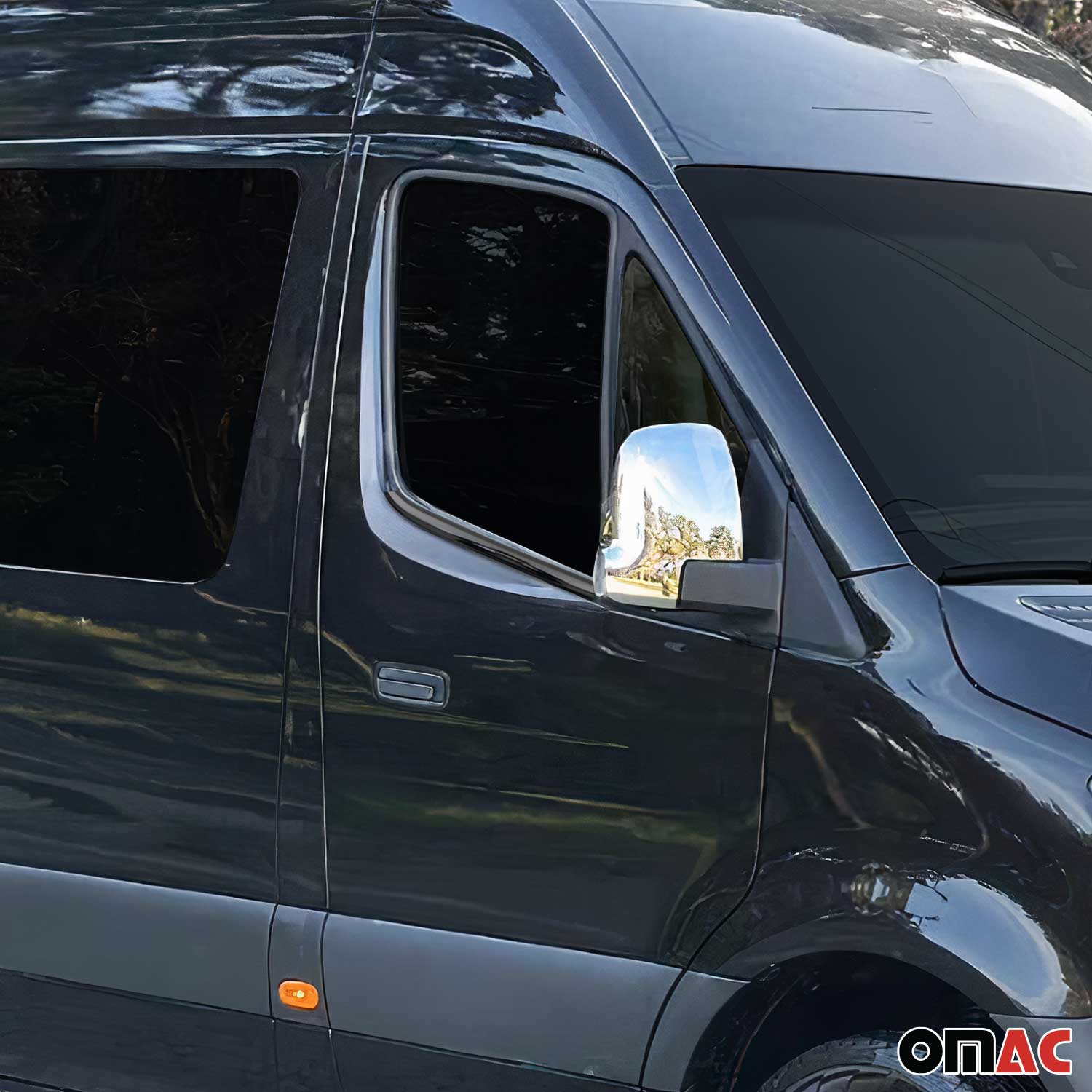 Garniture de Fenêtre pour Mercedes Sprinter 2018-2026 Acier Inox Foncé 4Pcs