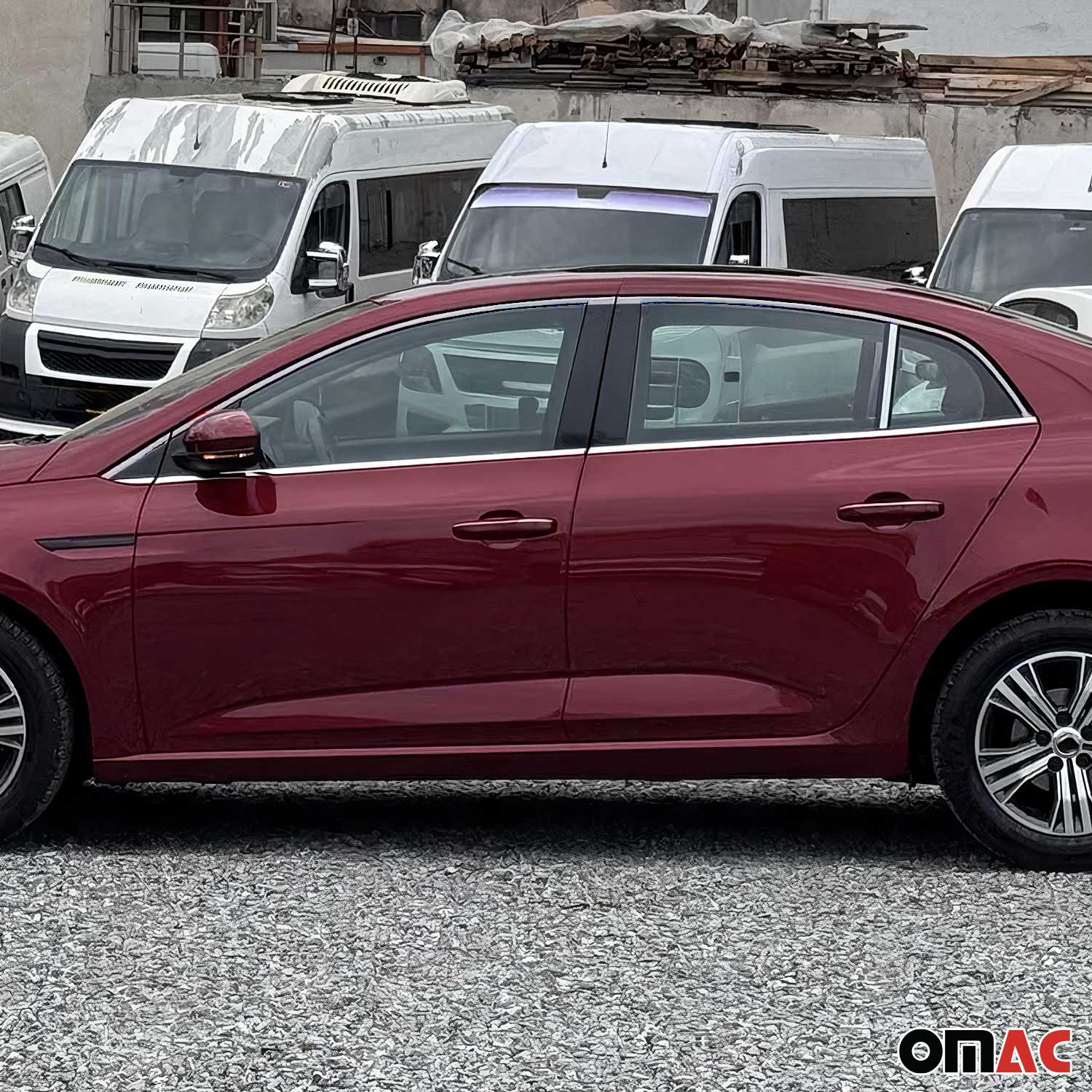 Baguette de contour de Vitre latérale pour Renault Megane Limo 2016-2022 inox 2x