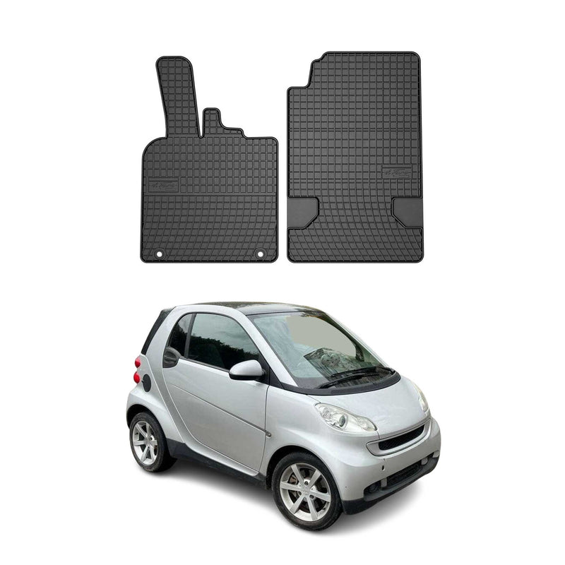 Tapis de Sol pour Smart Fortwo 2007-2014 Caoutchouc Noir