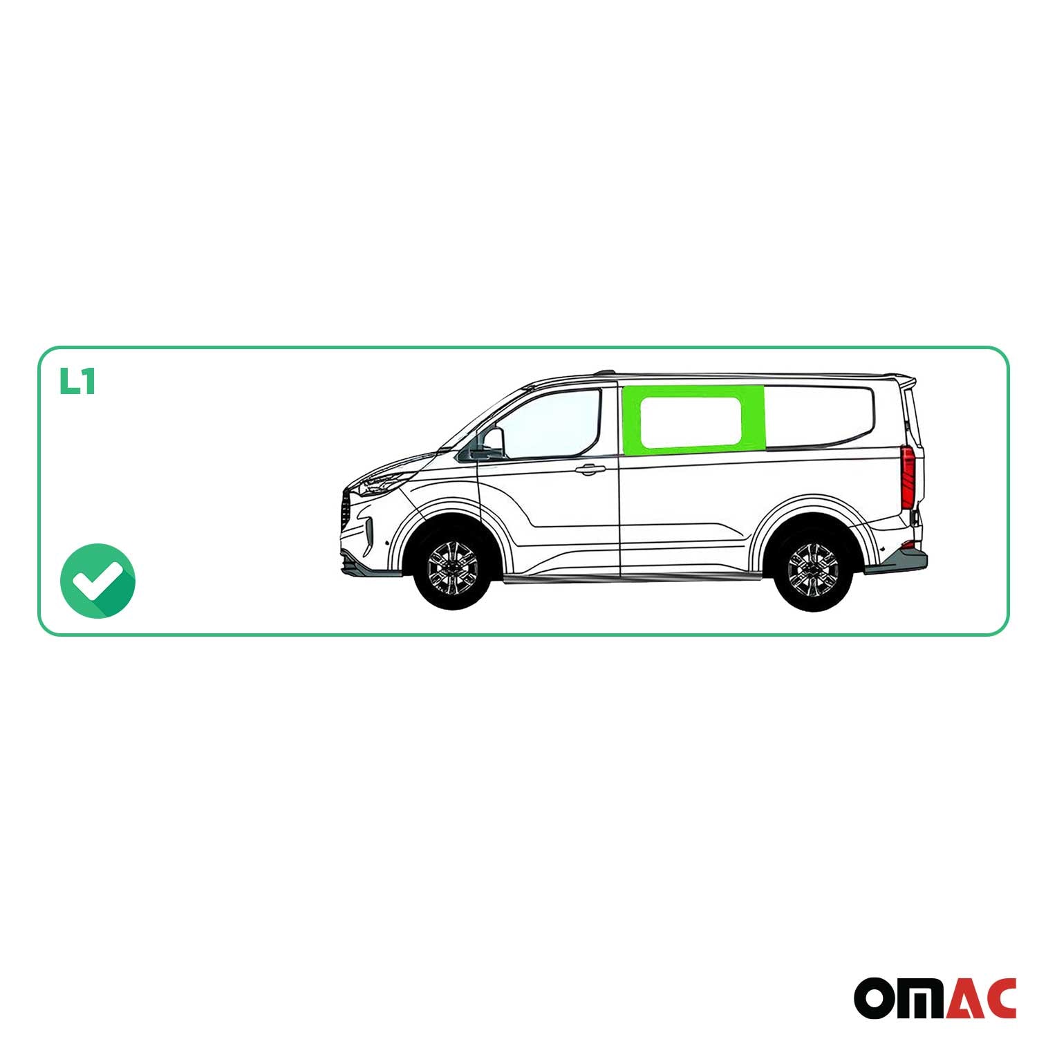 Vitre de Porte pour Ford Transit Custom 2023- L1/L2 Avant Gauche non coulissante