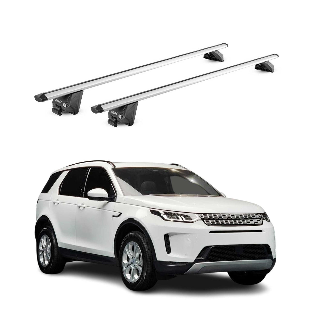 Barres de toit transversales pour Land Rover Discovery Sport 15-26 Alu Gris ABE