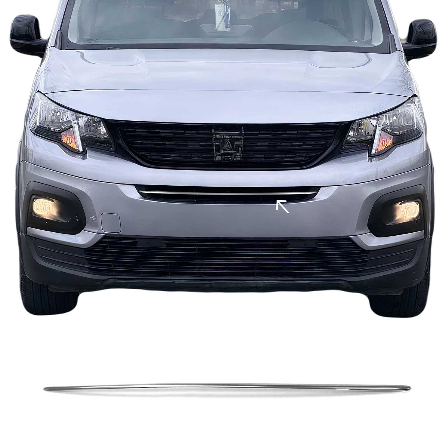 Solde Moulure De Grille De Calandre pour Peugeot Rifter 2018-2026 inox Chromé