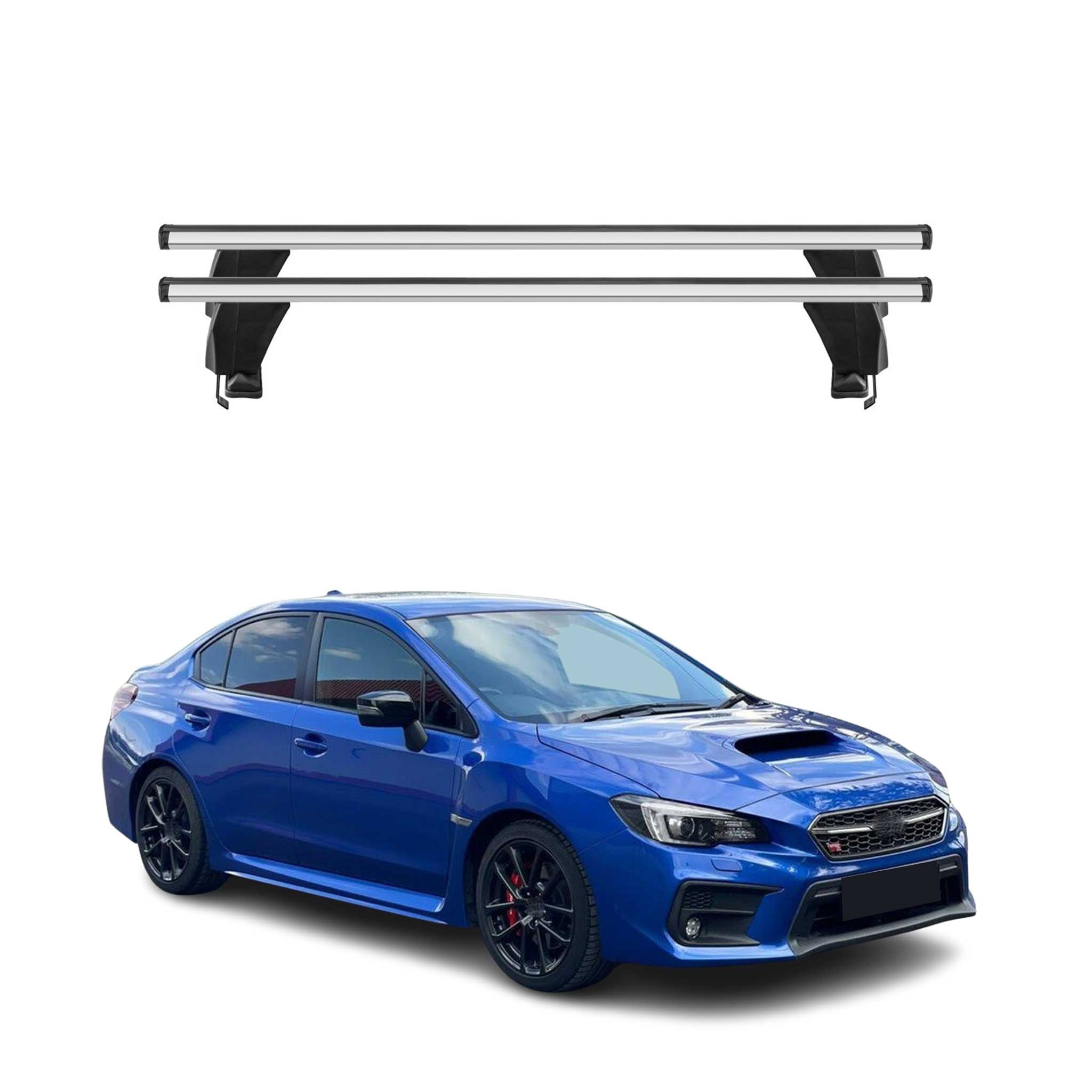 Menabo Barres de toit Transversales pour Subaru WRX STI 2017-2021 Gris ABE 2x