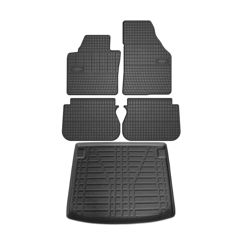 Kit Tapis de sol et coffre pour VW Caddy FL 2010-2015 TPE Noir