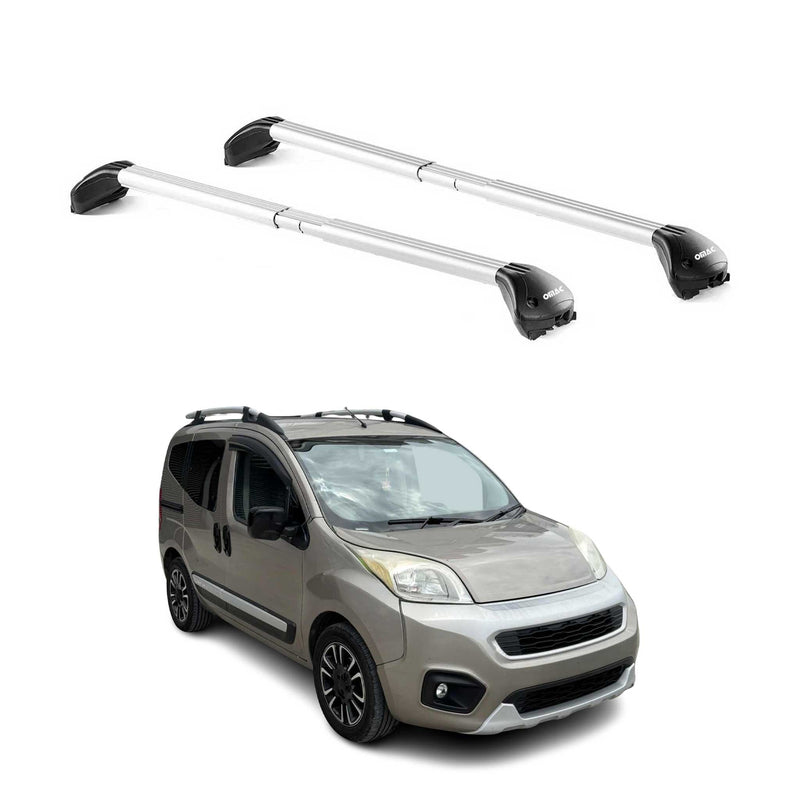 Barres de toit transversales pour Fiat Qubo 2008-2024 5P Gris Argenté 2x ABE