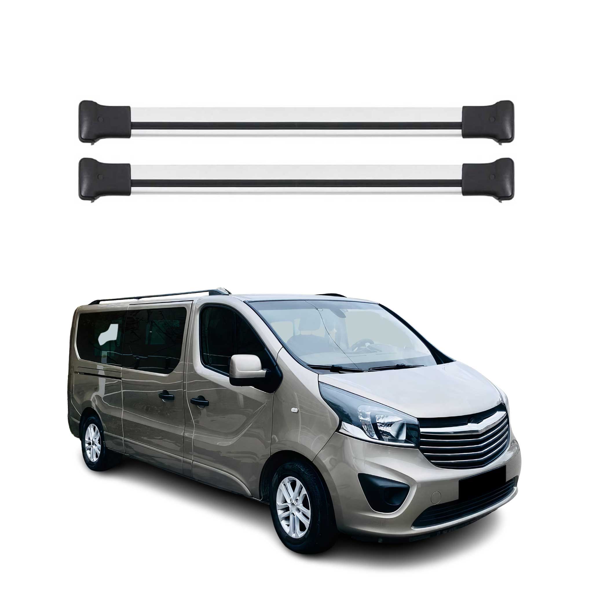 Barres De Toit Transversales Pour OPEL Vivaro 2014-2019 Gris Argenté en Alu